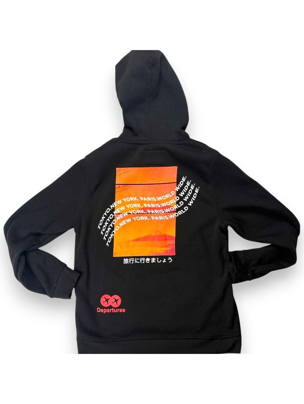 🏵️ Hoodie Mens Large Black Japanese Graphic Tokyo Streetwear Pullover Brklyn - Picture 2 of 9